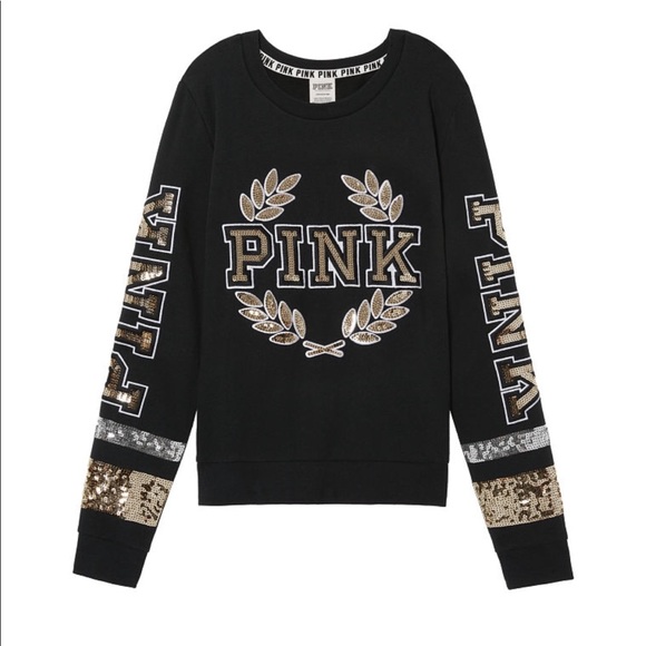 Victoria’s Secret  PINK Bling perfect crew black - Picture 2 of 5